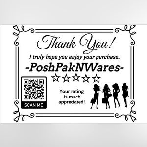 100 QR CODE Thank You Stickers  for your posh closet